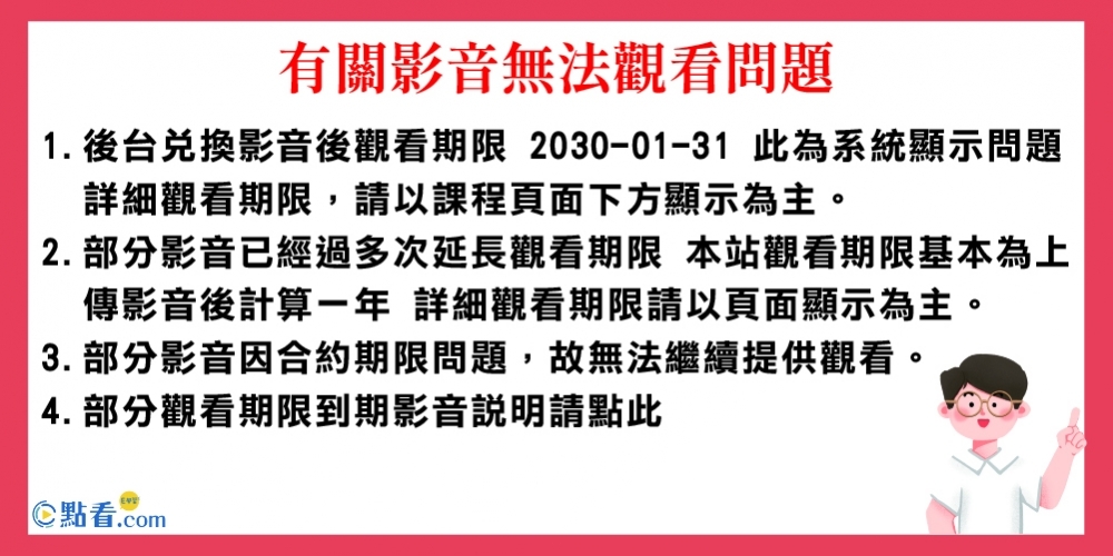 部分影音到期說明